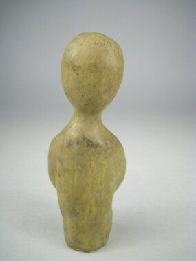 Ceramic Figurine Abstract Minimalist Design Brown Glaze Pottery